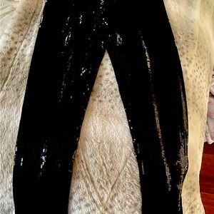 NWT Crewcuts Girls Black Sequin Leggings Pants Party J.Crew Size 8